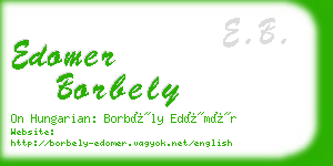 edomer borbely business card